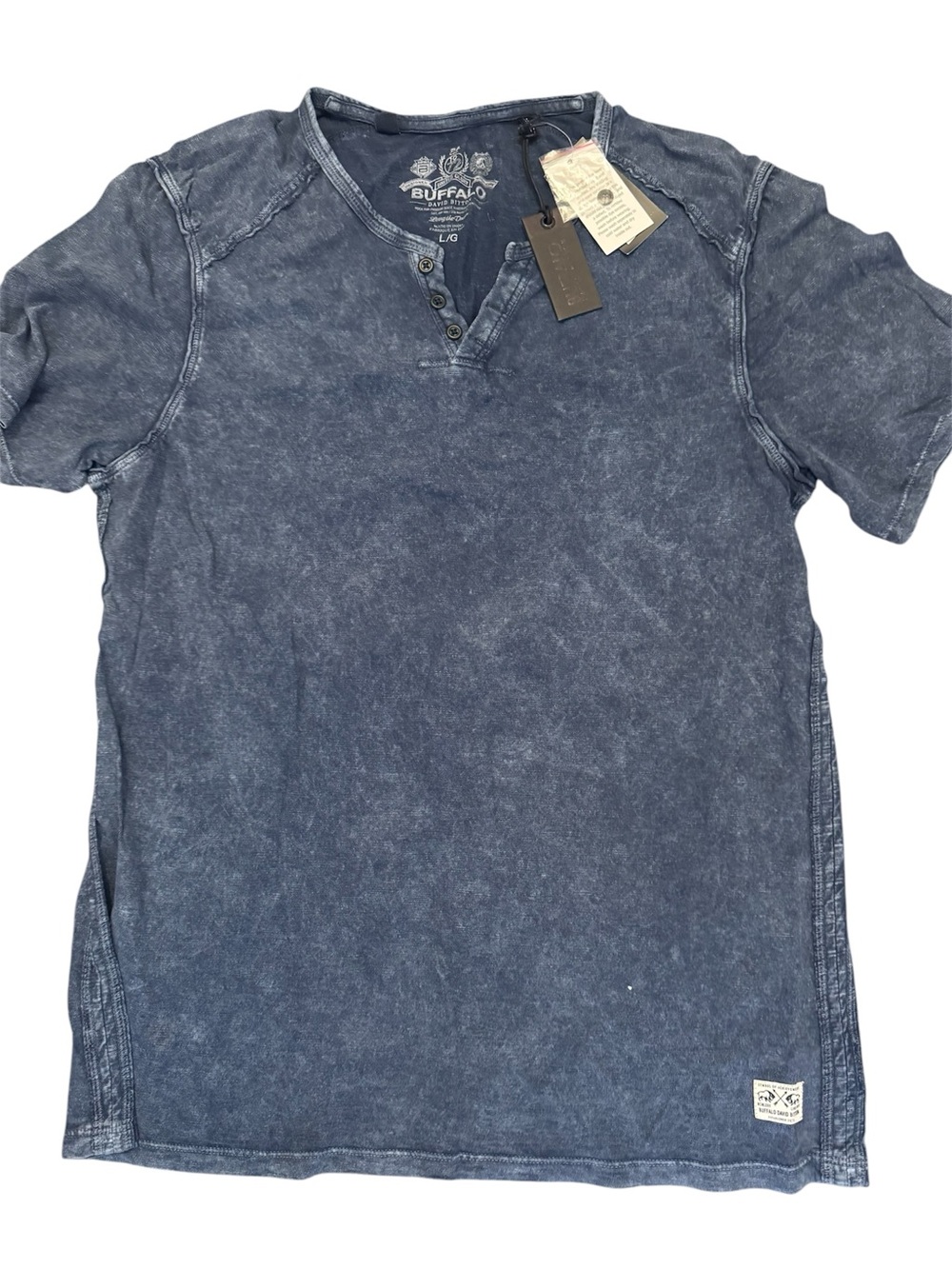 Buffalo David Bitton Kasum short-sleeve burnout henley shirt